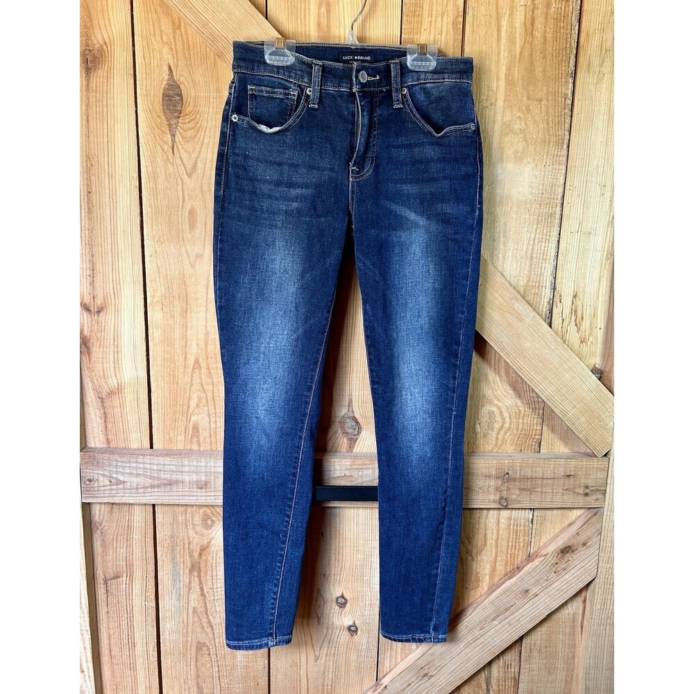 Lucky Brand Mid Rise Skinny Ava Blue Medium Wash Ankle Jeans - Size 6/28 R